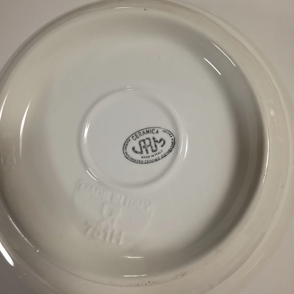 Crate&Barrel Blue and Green Olive Pasta Serving Bowl/2 Pasta Bowls Discontinued
